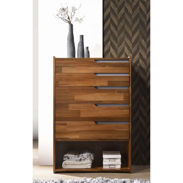 索尼2.6尺柚木集層五斗櫃大台北都會區免運費