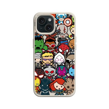 iPhone 15 SolidX 貝殼灰 - 迪士尼-漫威 Marvel - 漫威英雄-復仇者聯盟 集合Q版