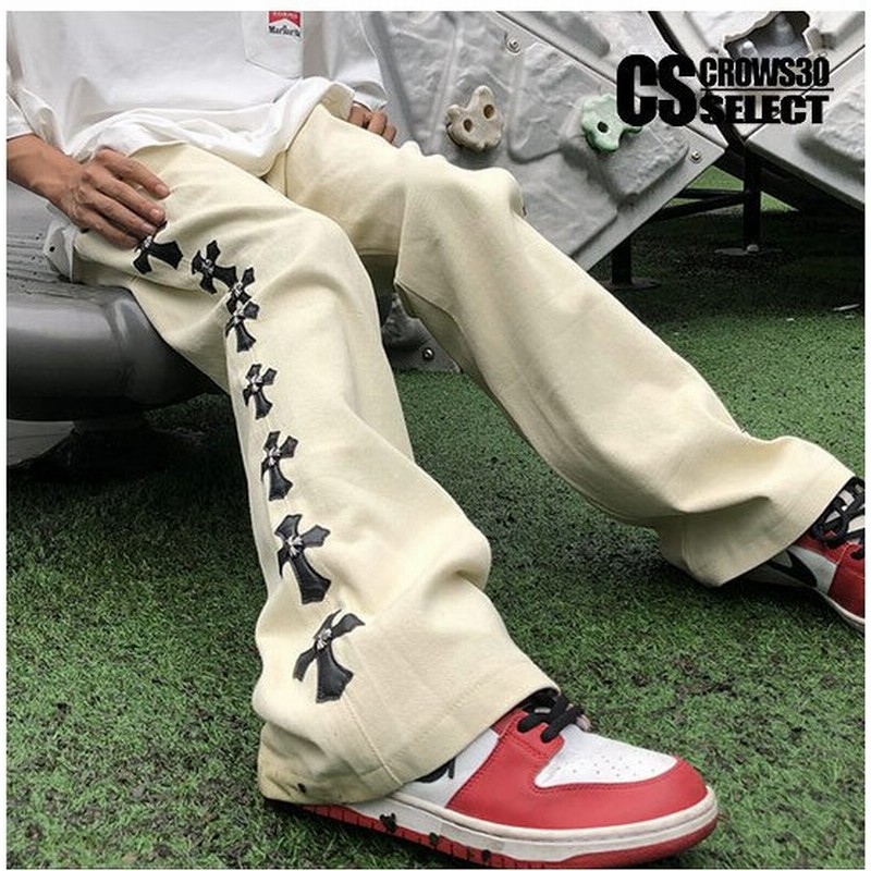 チノパン メンズ ストリート系 ブーツカットパンツ 十字架 クロス オシャレ インポート お兄系 ビター系 個性的 V系 ホスト 21 春 夏 秋 冬 新作 ビター系 通販 Lineポイント最大0 5 Get Lineショッピング