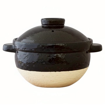 長谷園 伊賀燒 遠紅外線節能日式炊飯鍋 2~3人 1L 雙耳土鍋 導熱均勻 在家輕鬆享受日式美味  26.5cm  1個