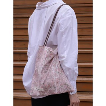 桃夭粉慵懶設計風liberty春夏敞口輕薄單肩包帆布包通勤ArcDiary