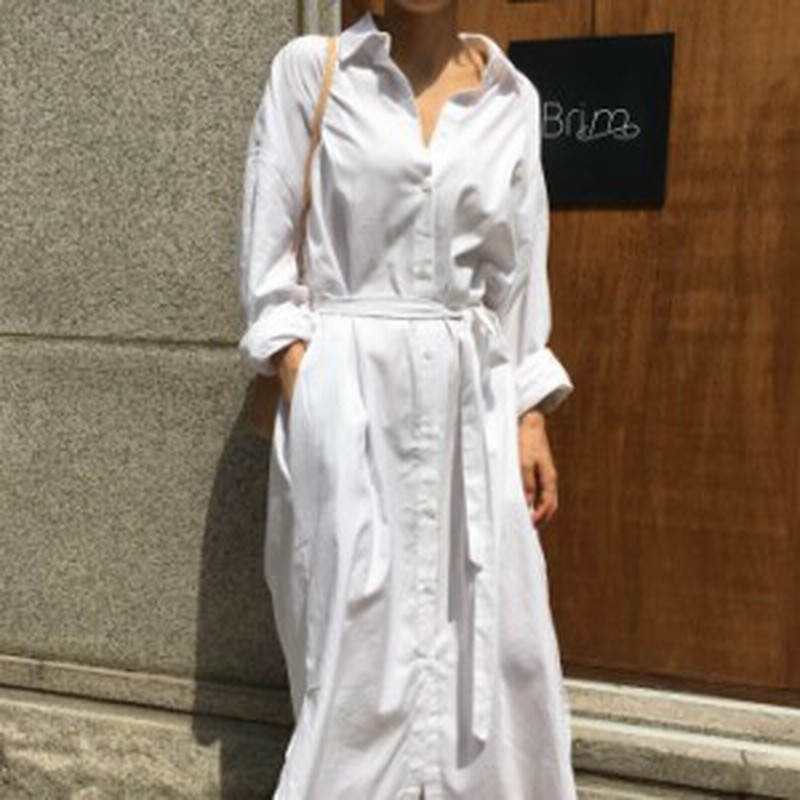 シンプルロングシャツ シャツワンピース 白シャツ シャツワンピ ロングシャツ シャツ ワンピース レディース ドロップショルダー シャ 通販 Lineポイント最大1 0 Get Lineショッピング