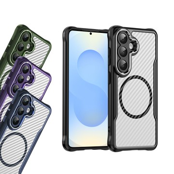 RUGGED SHIELD 領先Pro 三星 Galaxy S26 鋁合金鏡頭框 碳纖紋磁吸防摔殼 手機殼