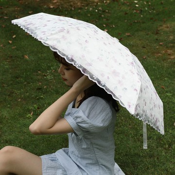 蕾絲花邊雙層傘黑膠韓國清新晴雨兩用太陽傘女神遮陽夏季 收納 置物
