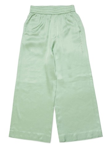 MM6 Maison Margiela Kids - mid-rise wide-leg trousers - kids - Viscose - 16 yrs - Green