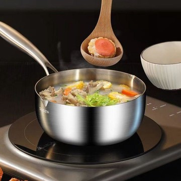 奶鍋不鏽鋼加厚湯鍋平鍋輔食寶寶塗層多功能家用不粘鍋雪平锅 奶鍋 不鏽鋼加厚日式雪平鍋 輔食鍋 無塗層多功能家用蒸煮鍋
