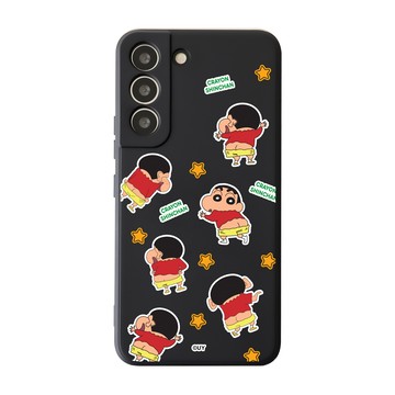 【獨家授權】蠟筆小新屁屁碎花純色矽膠SAMSUNG手機殼