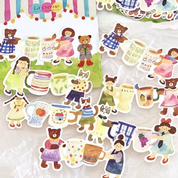 來乾杯 小さな友だちと 手帳飾り 便簽套組 (30枚入)