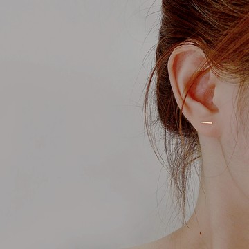 T字耳釘女純銀999足銀睡覺不用摘小巧精致養耳洞防堵針耳環