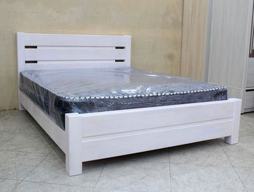 【歐風別館】堤達洗白色五尺全實木雙人床架【另有樟木色】【基隆至台中免運費】