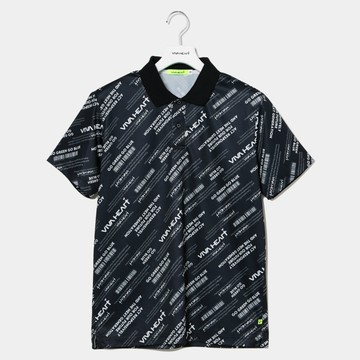 男士 滿版文字彈力Polo 衫