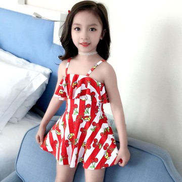 。兒童游泳衣女孩子韓版連體泳裝胖大童連衣裙夏12歲女生沙灘保守