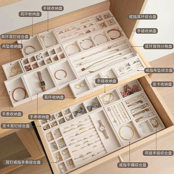 ❤️臺灣出貨定製衣帽間梳妝檯抽屜高檔分隔絨布多功能耳飾戒指項鍊首飾收納盒✨好物甄選