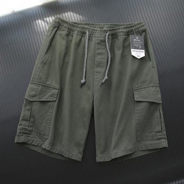 口碑好貨！阿美咔嘰夏季簡約百搭寬松直筒系帶休閑五分工裝短褲潮