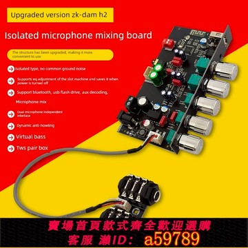 【台灣公司 可打統編】壩H2隔離型低噪音卡拉ok混響板前置放大器效應器外置麥克風藍牙USB閃存驅動器解碼