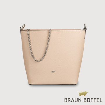 【BRAUN BUFFEL德國小金牛】台灣總代理 莎蔻拉-A 水桶包-藕粉色/BF857-30-CG