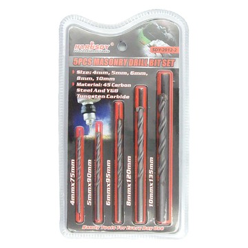 HORUSDY 5個水泥鑽尾組，4mm 5mm 6mm 8mm 10mm，45號碳鋼和YG8鎢鋼  1組