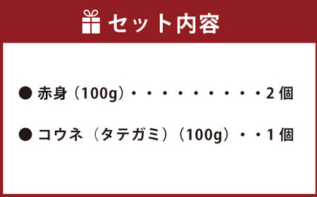 馬刺し セット (赤身 200g、コウネ(タテガミ) 100g)  計300g 馬肉 ばさし