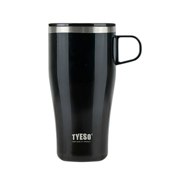 【H&R安室家】TYESO泰碩 推蓋直飲304不鏽鋼馬克杯500ml(H73)黑