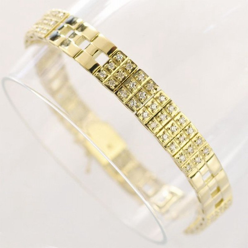 18金 ブレスレット メンズ K18 ダイヤモンド 2カラット メンズブレスレット ゴールド 27g cm 日本製 刻印入り 長さ指定可能 男性 女性 ユニセックス 通販 Lineポイント最大0 5 Get Lineショッピング