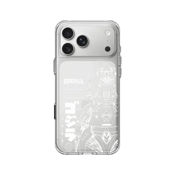 iPhone 17 Pro Max Clear Case（相機按鈕） 透明 - 哥吉拉 Godzilla - 機械哥吉拉(白)
