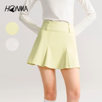 HONMA 本間高爾夫 女款防走光A字短裙 日本高爾夫球專櫃品牌(XS~L 白色 萊姆綠 HWKX902H316)