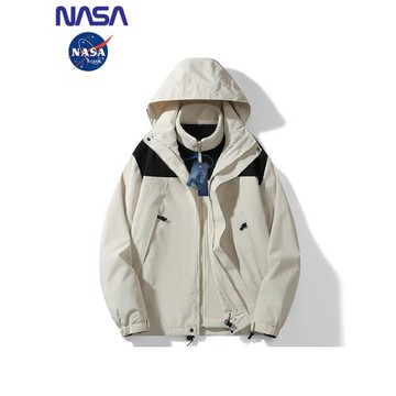 NASA R-FRAM沖鋒衣男女戶外三合一寬松外套可拆內膽防風防水夾克