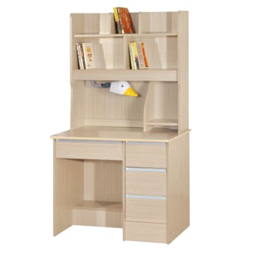 文創集 富野3尺四抽書桌組合(六色可選)-90x54x162cm免組