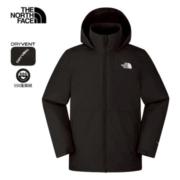 男款黑色DryVent防水透氣羽絨內裡三合一外套｜88RK4H0