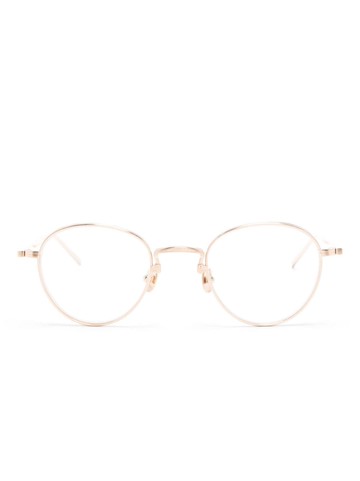 Matsuda - logo-engraved round-frame glasses - unisex - Gold - One Size