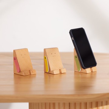 【桌上收納】 阿呆 手機座 名片座 原木手機架 支架 生日禮物
