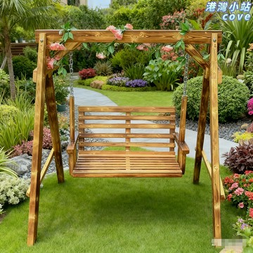 【防腐耐用】戶外鞦韆 搖椅 吊椅 兒童鞦韆 雙人鞦韆 實木鞦韆 加厚承重 防腐木 庭院陽臺花園 休閒放鬆