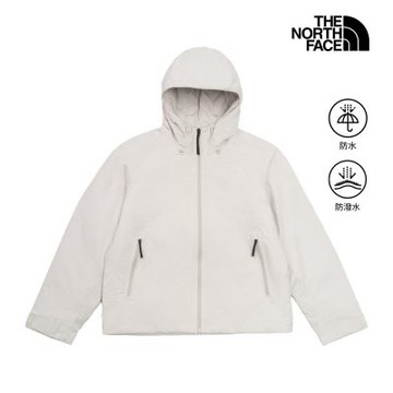 【The North Face 官方旗艦】北面男款淺灰色DRYVENT防水連帽外套｜8KQ5MYB
