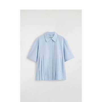 CS女裝 標準版型百褶襯衫藍色2026春季新品1330541002