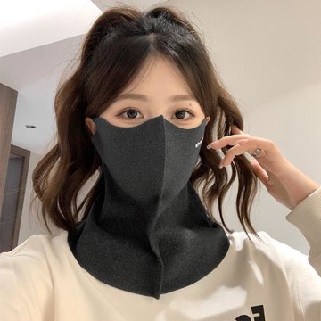 冬季保暖口罩女高顏值長款護眼角顯臉小加厚防風寒騎行面罩護脖子