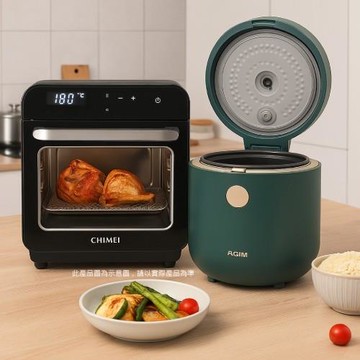 【CHIMEI 奇美】12L微電腦蒸氣氣炸烤箱(EV-12T0FM)+法國阿基姆AGiM健康減醣電子鍋