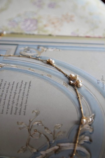 頸錬 幼頸鍊 鎖骨頸錬  水滴珠手鍊 鍍金幼頸錬 迷你淡水珠幼頸錬