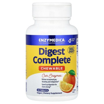 Enzymedica, 消化完全咀嚼片，橙味，30 片