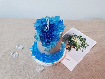 【閃閃鑽石糖】蠟燭材料包 水晶洞蠟燭 寶石香氛蠟燭 開運水晶