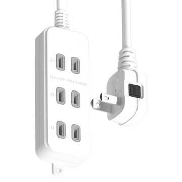 Tyson 太順電業 QPOWER 太超值 3座2P延長線 TS-203C 15A 9尺  白色  1個  2.7m