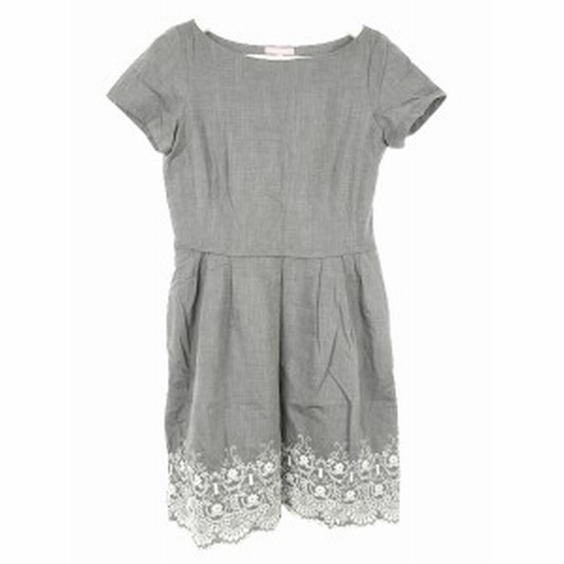 中古 ジュンコシマダ Junko Shimada Mocasin ワンピース フレア カットワークレース 半袖 1 刺繍 灰色 レディース 通販 Lineポイント最大1 0 Get Lineショッピング