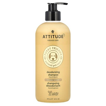 ATTITUDE, 毛茸茸朋友，天然寵物護理，淨味洗髮水，薰衣花草香，16 液量盎司（473 毫升）
