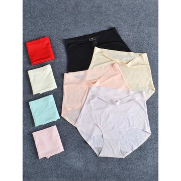 4條裝內褲女一片式無痕冰絲純棉襠高腰無感隱形夏季鏤空薄款女褲