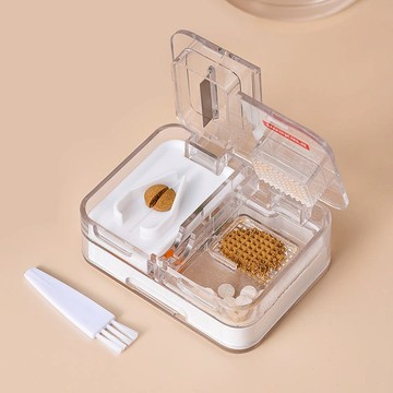 多功能磨藥切藥器/分格收納藥盒-多色可選 白