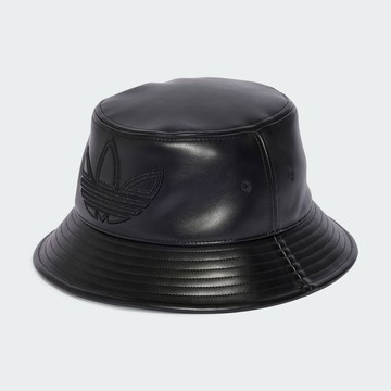 【ADIDAS】BUCKET HAT 男女款 黑色 皮革 漁夫帽-IY4055