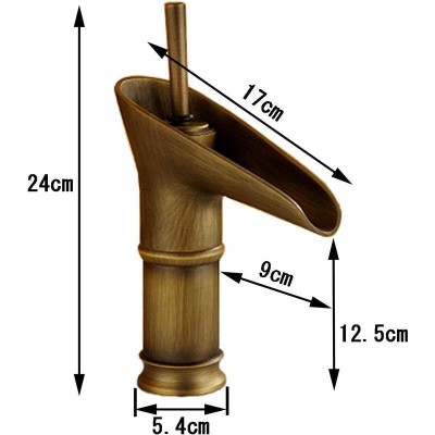 SK56 洗面用 竹型 アンティーク 混合水栓 蛇口 シングルレバー レトロ