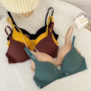臺灣/✨內衣 無痕內衣 胸罩 薄款女士內衣無痕少女學生無鋼圈夏季簡約聚攏日本一片式胸罩