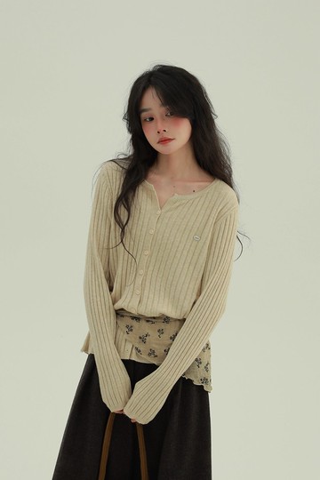 3顔色 琥珀 豎條紋貝母針織衫 休閒舒適秋冬內搭長袖上衣