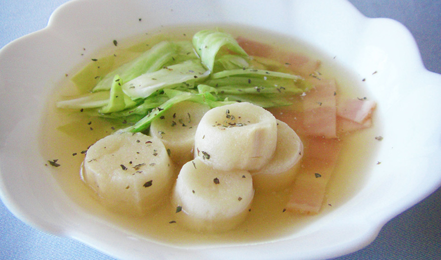 やき麸とキャベツのスープ