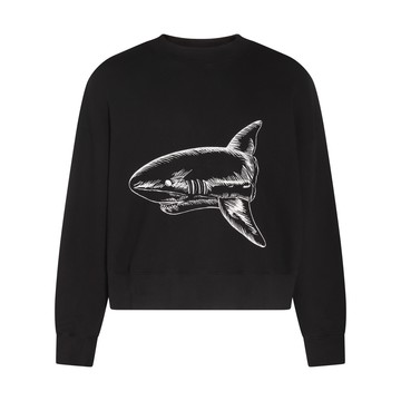 Palm Angels - Black Cotton Split Shark Sweatshirt